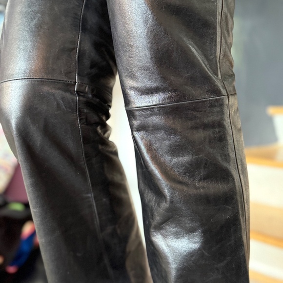 BLACK Leather Vintage Pants RUDSAK size XS - Picture 7 of 9